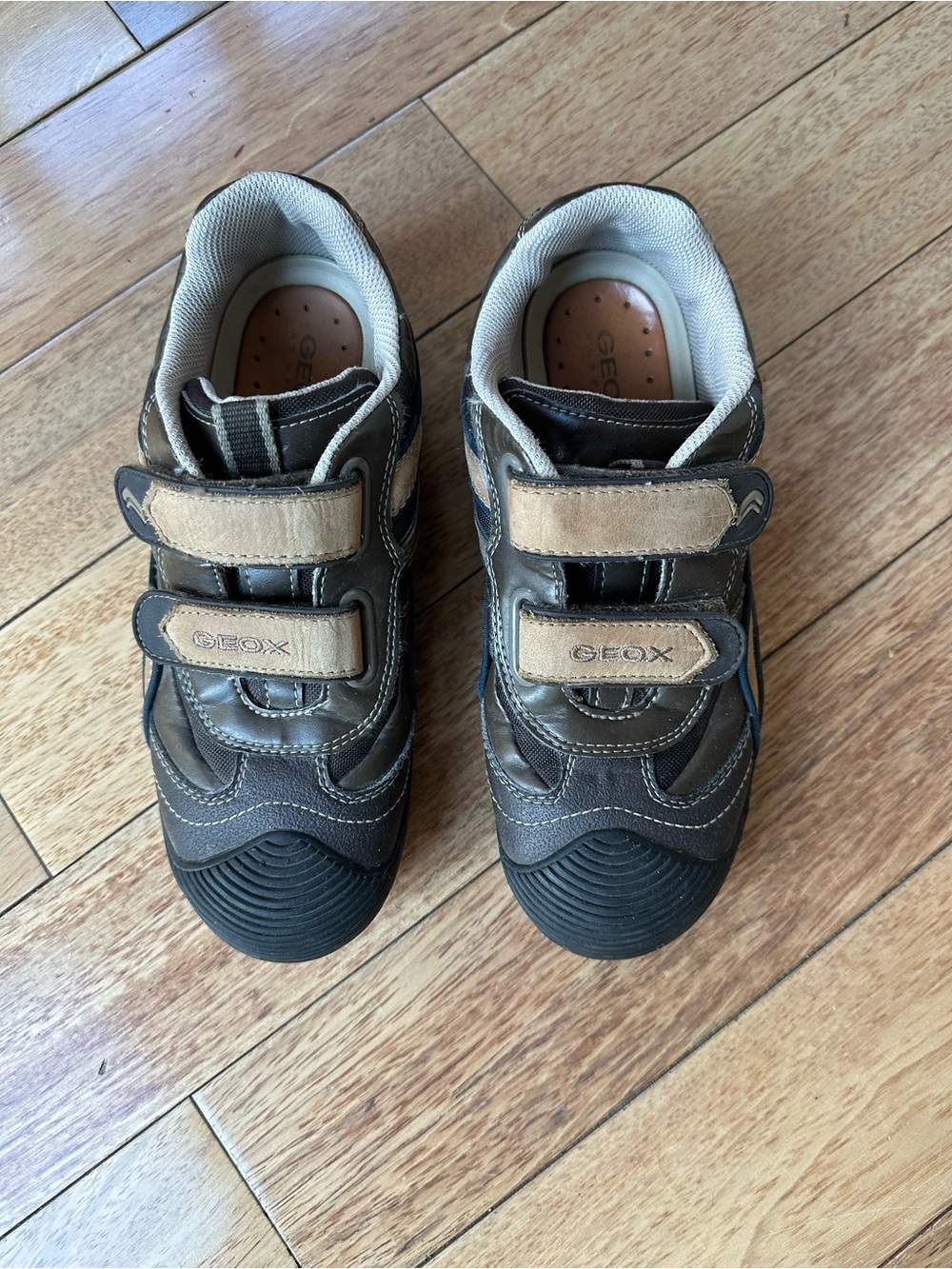 Geox Kids Brown and Tan Sneakers
